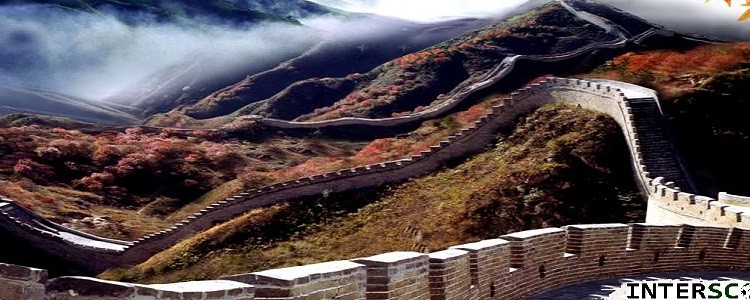 Interscout walking Great Wall of China