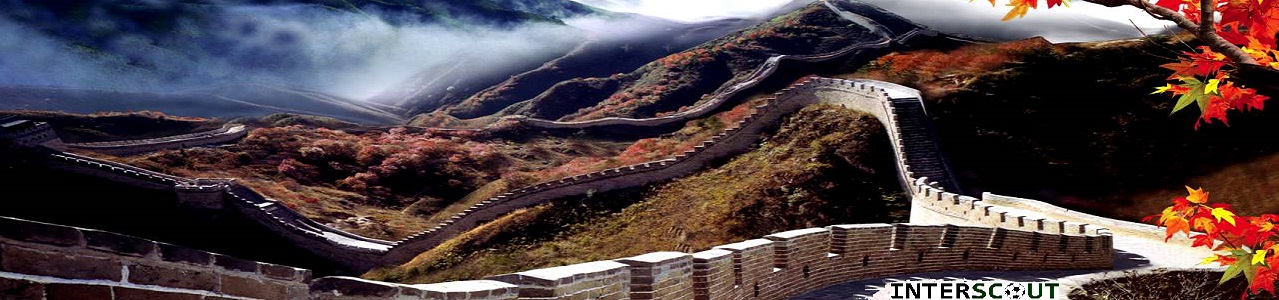 Interscout walking Great Wall of China